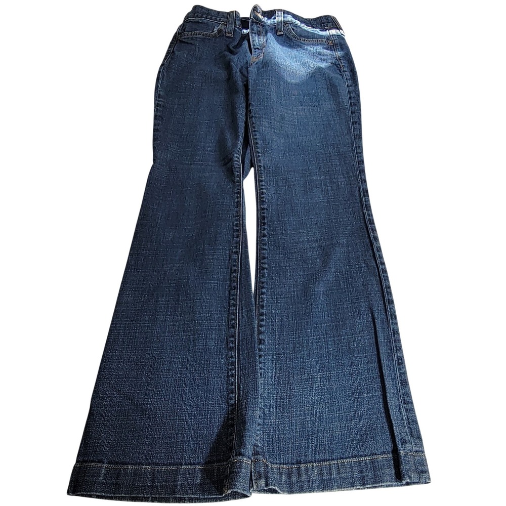 GAP Long and Lean Medium Dark Wash Flare Wide Leg Ankle Jeans Sz 4 Ank